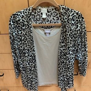 Cheetah print cardigan and tank top